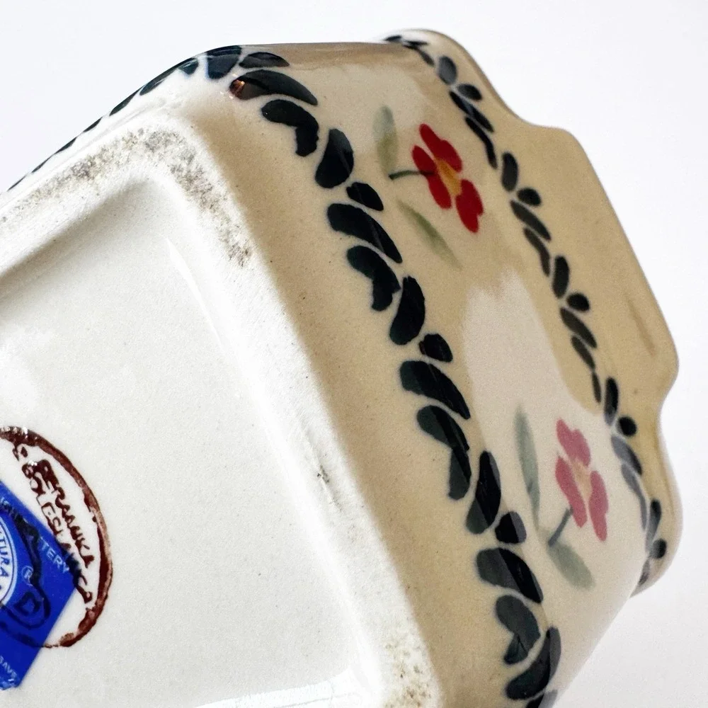 Polish Pottery Boleslawiec Hand Made Rectangle Ramekin 5.5